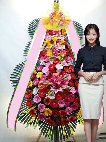 레노스블랑쉬웨딩홀 3단화환 고급형